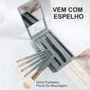KIT 5 PINCÉIS DE MAQUIAGEM MAKEONE - COM ESPELHO